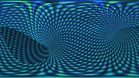 video of optical illusion psychedelic pattern in cyan and yellow