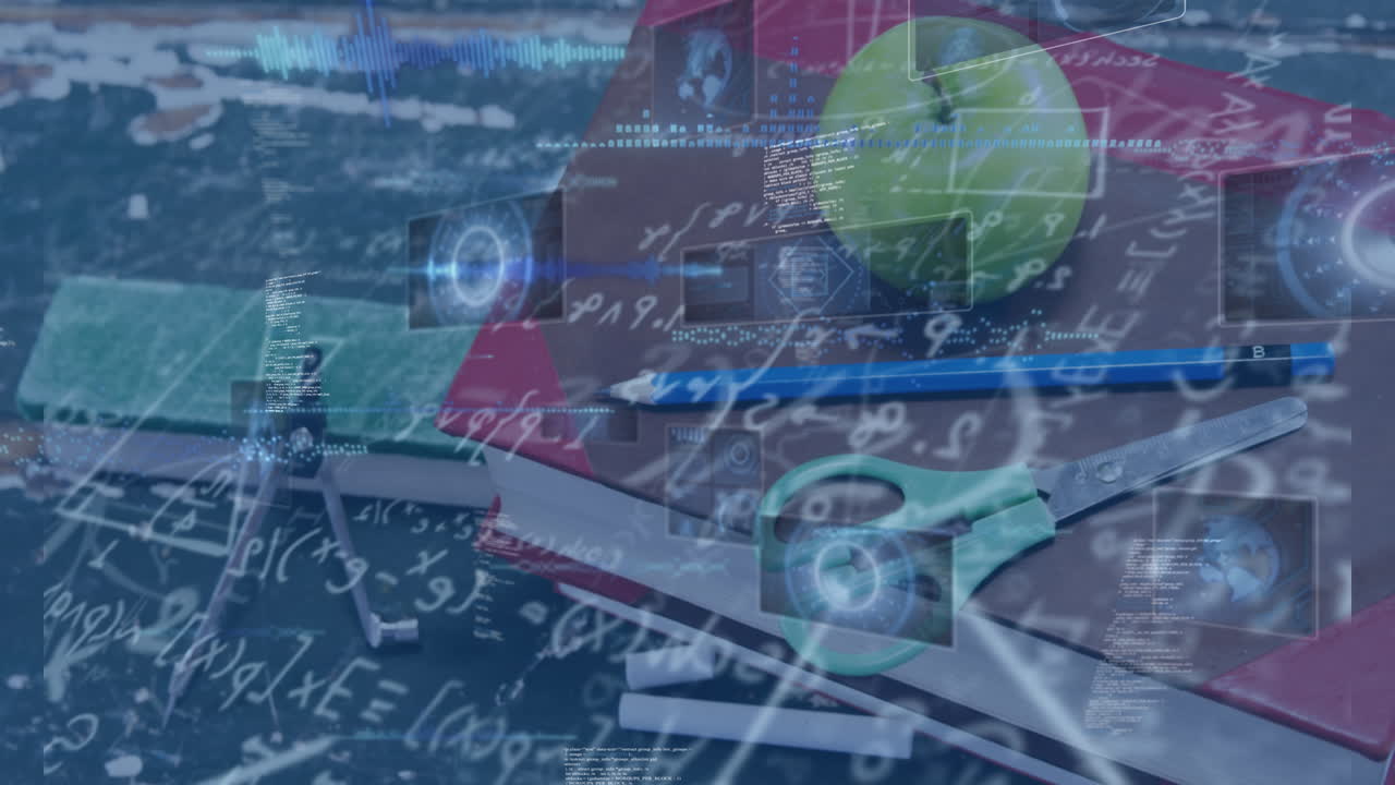 수학 방정식의 애니메이션과 책에 대한 데이터 처리