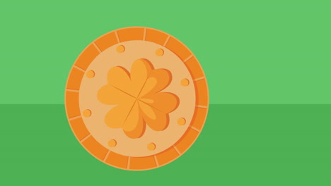 round orange clover coin