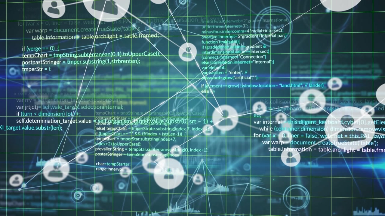 Animation of network of connections over data processing