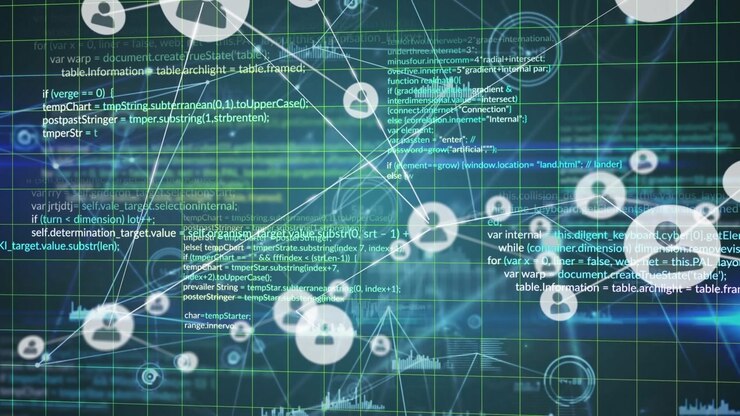 Animation of network of connections over data processing