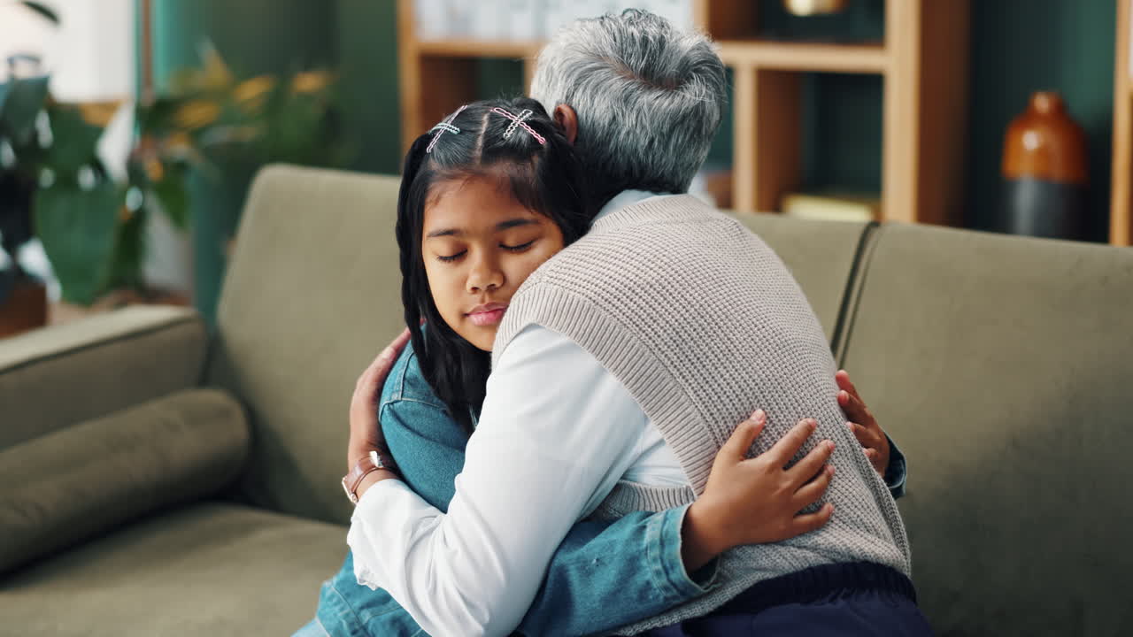 A tender moment between a grandmother and her grandchild