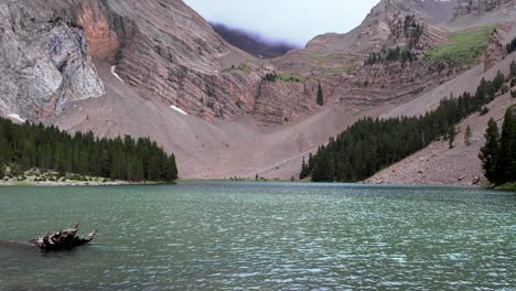 calm lake in mountainous terrain