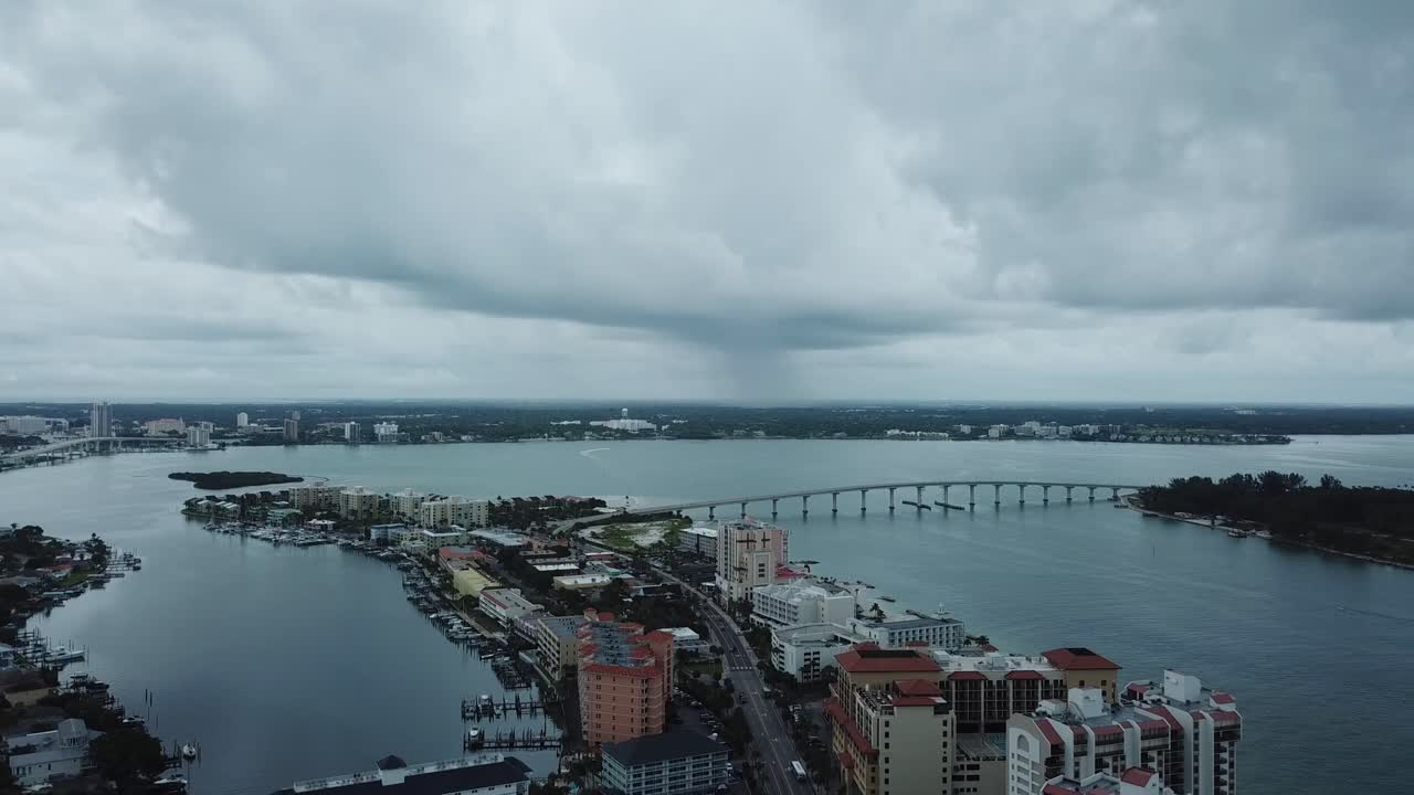 Clearwater Florida memorial Causeway Bridge Aerial