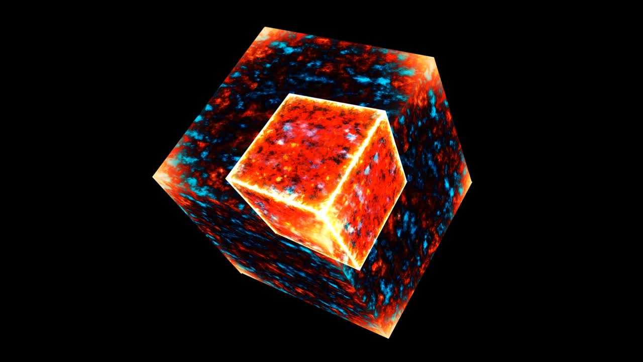 poder de la llama eterna cubo abrumador superficie de energía misterio y poderoso cubo de fuego eterno núcleo