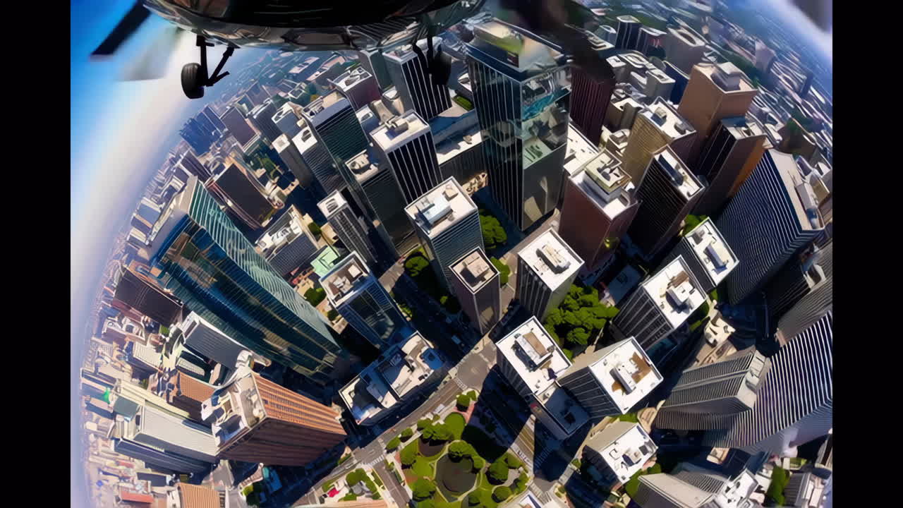 Aerial View of Los Angeles Cityscape from a Helicopter