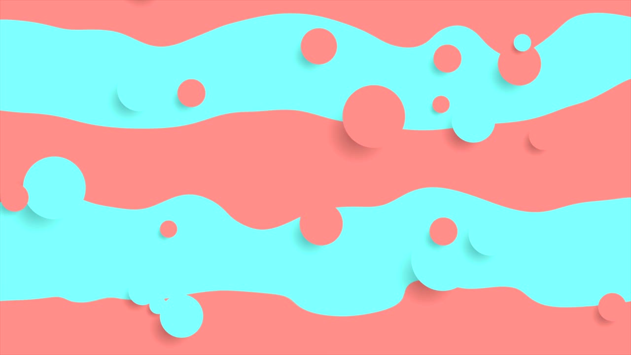 Bright abstract circles and waves minimal video animation