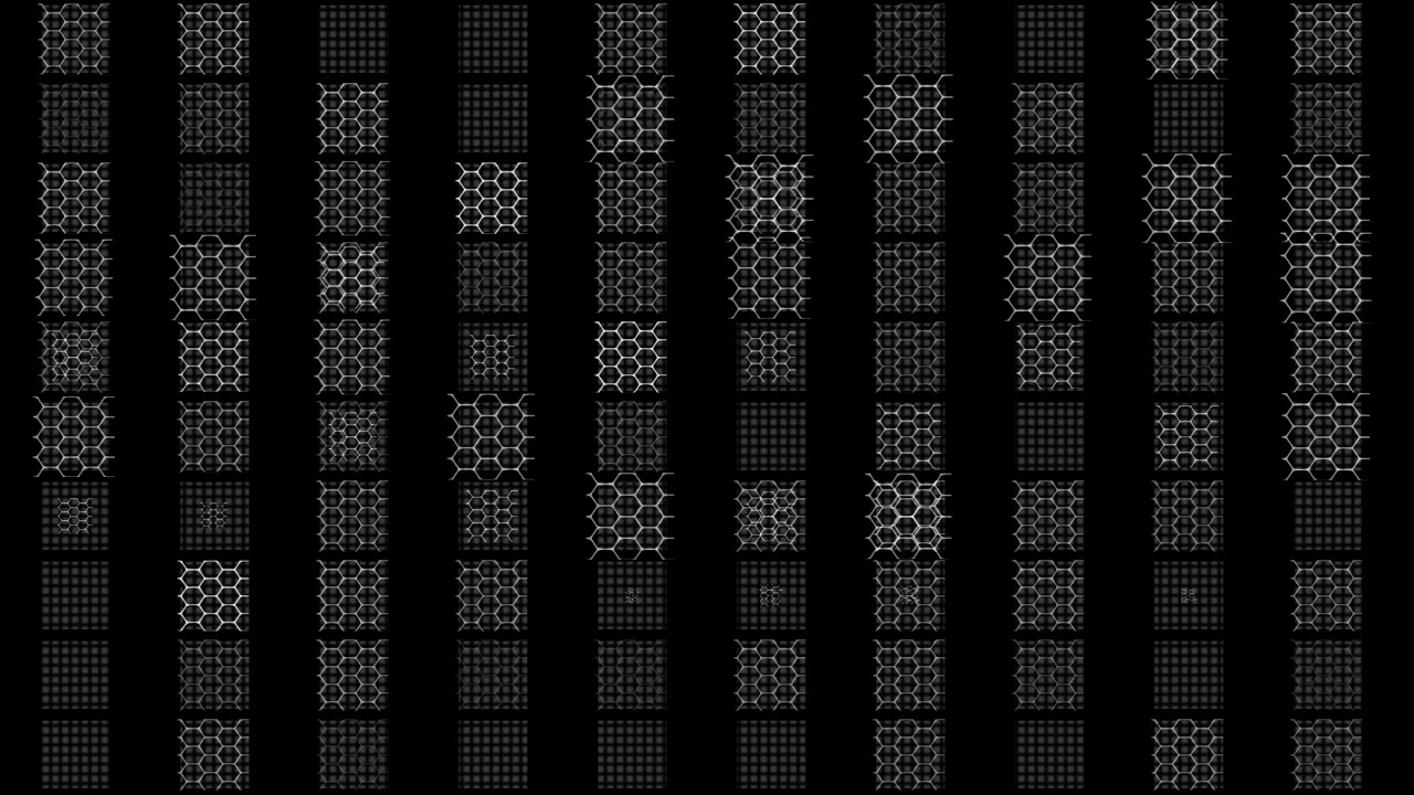 Abstract Digital Grid Pattern with Pulsating Hexagons