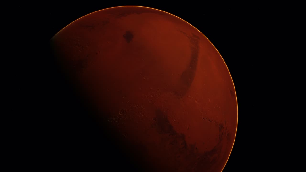 red planet Mars in the starry sky