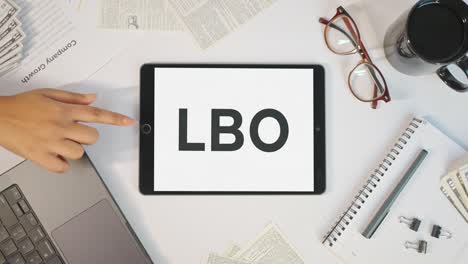 lbo displaying on a tablet screen