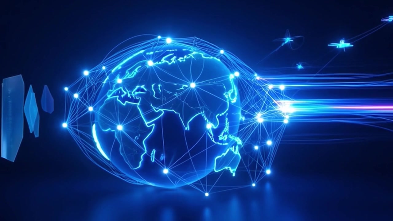 Digital Globe with Global Network Connectivity and Data Streams
