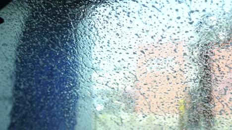 car wash as seen from inside the vehicle