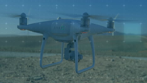 animación de texto de 6g sobre procesamiento de datos y dron