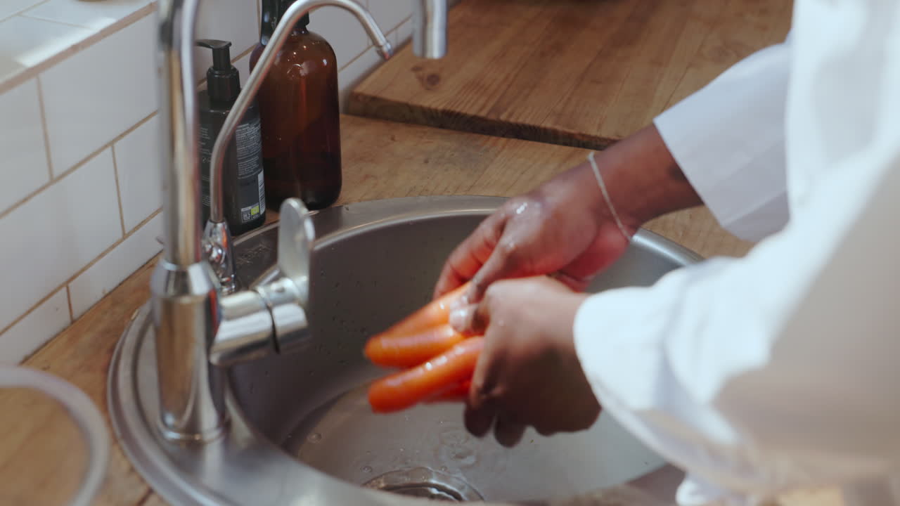 Preparing Carrots in the Kitchen