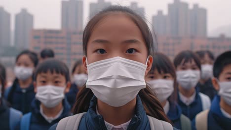 students wearing face masks