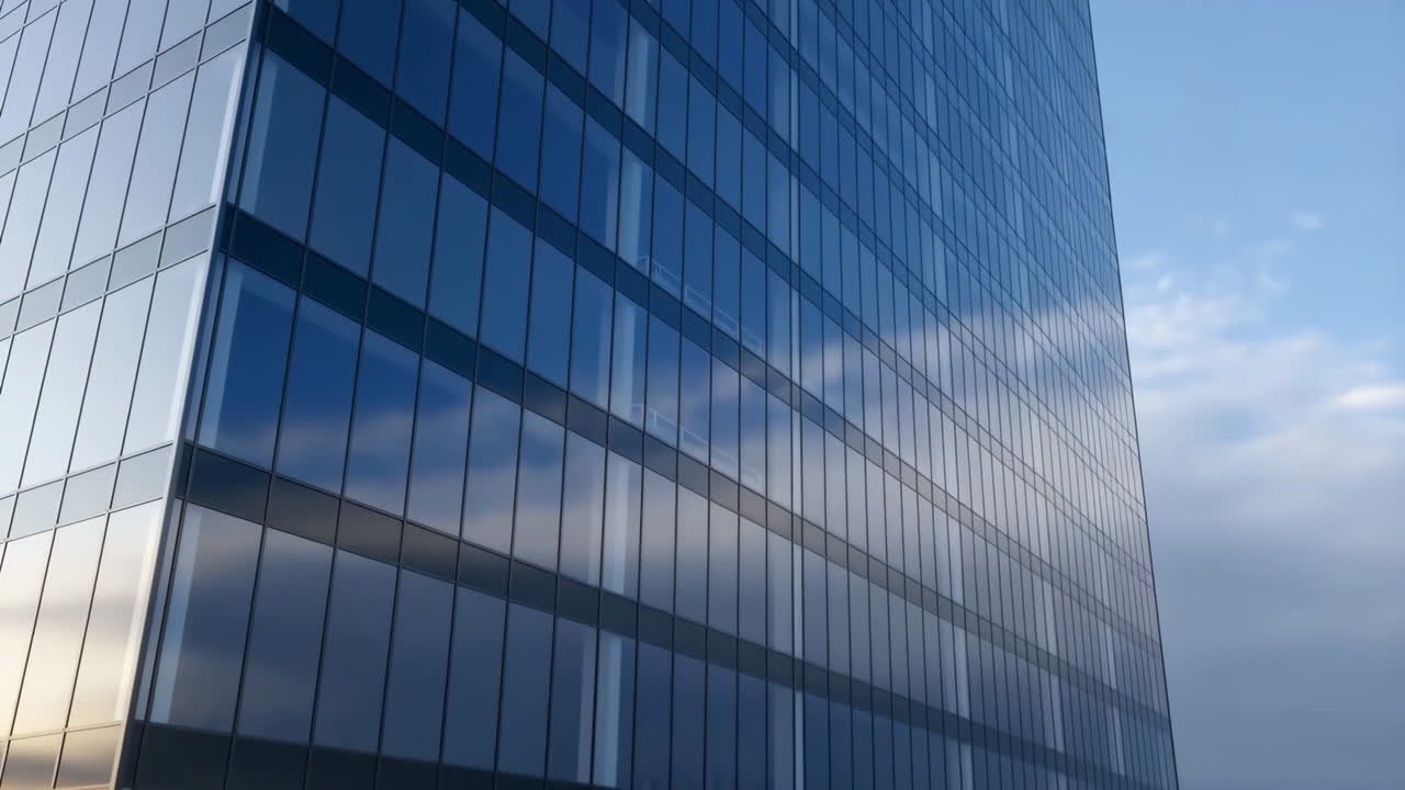 A fachada moderna de um arranha-céu