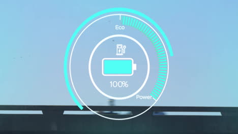 Animation-Eines-Ladezählers-An-Der-Schnittstelle-Eines-Hybrid-Elektrofahrzeugs