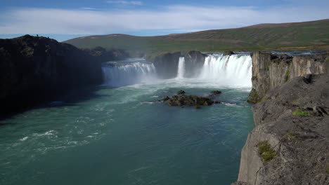 the godafoss waterfall in north iceland.