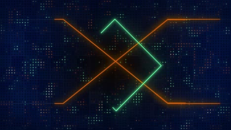 abstract digital grid background with dynamic neon lines and data points