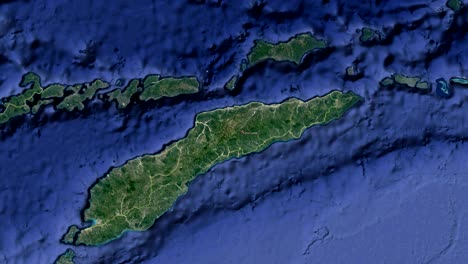 east timor with flag. 3d earth in space - zoom in east timor outer
