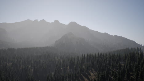 mountain landscape with fog