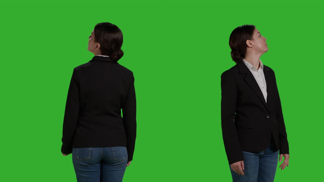 Businesswoman in Blazer on Green Screen