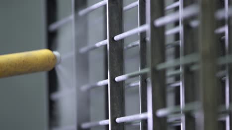 powder coating metal grid: industrial painting process