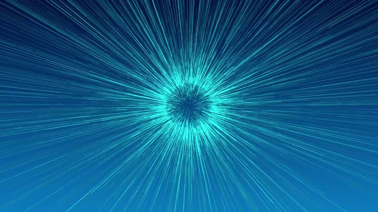 Blue time travel light trail