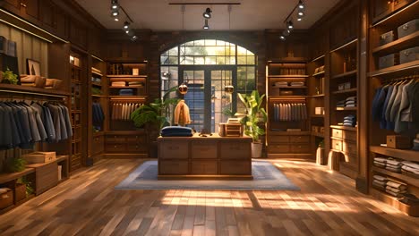 luxurious walk-in closet with wooden cabinetry and natural light