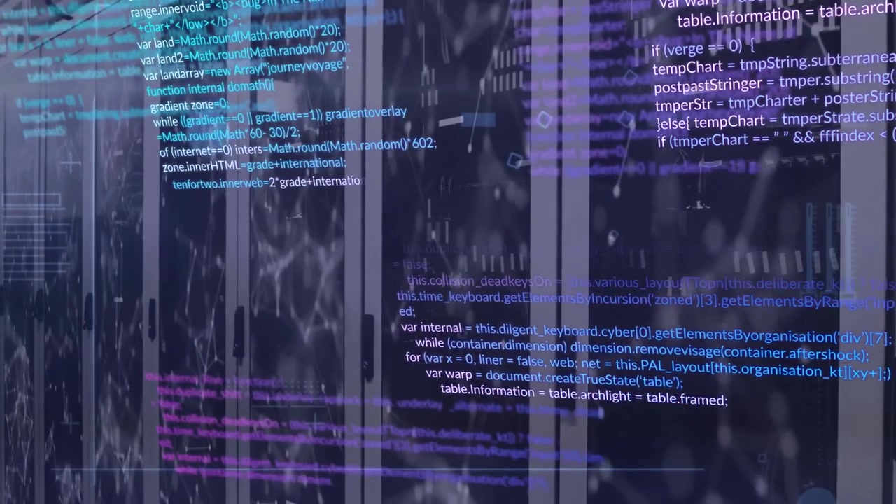 Animation af databehandling over computerservere