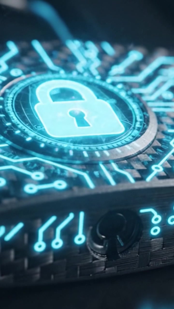 Una serratura di sicurezza ad alta tecnologia che mostra circuiti avanzati e un design elegante, enfatizzando il futuro della tecnologia di sicurezza e i materiali innovativi nei moderni sistemi di protezione.