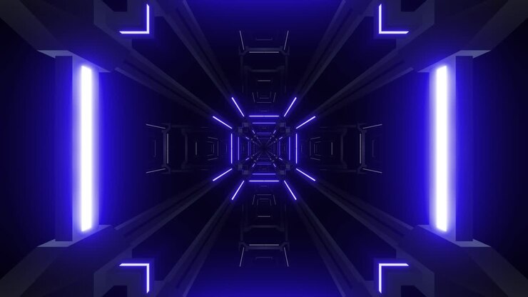 Neon Blue Futuristic Tunnel