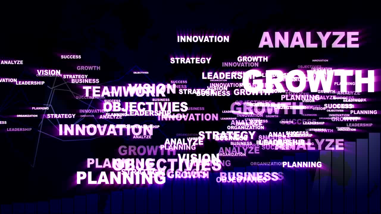 비즈니스 키워드: 텍스트, 폭발, 애니메이션