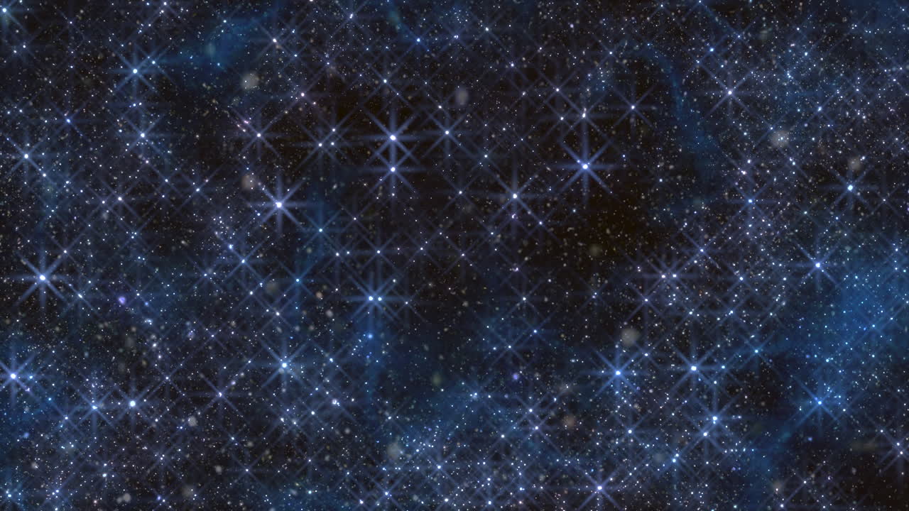 플라이 블루 별과 반짝임이 있는 은하