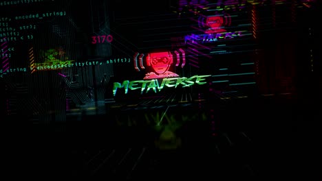 intro de estilo cyberpunk con el tema del metaverso