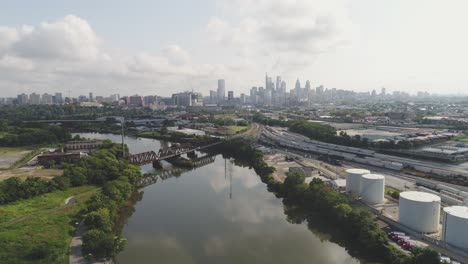 Philadelphia-skyline-shot-from-south-western-Philadelphia-by-drone