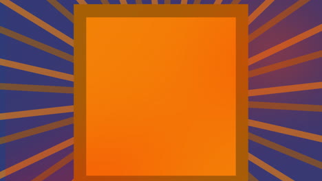 animación de un banner de texto naranja con espacio de copia contra rayos radiales contra un fondo púrpura.