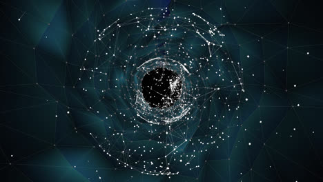 Animation-of-globe-with-connections-over-black-digital-space