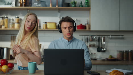 Internet-consultant-talking-online-meeting-with-client-close-up.-Woman-dancing.