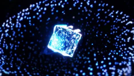 abstract glowing cube in motion