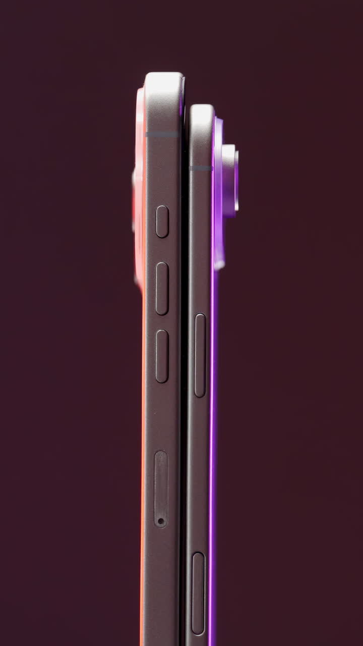 Side view of two iPhones