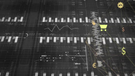 animation of digital data processing over network of connections