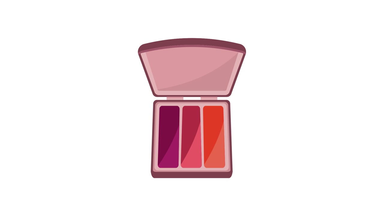 Animated Makeup Palette Opening with Various Shades
