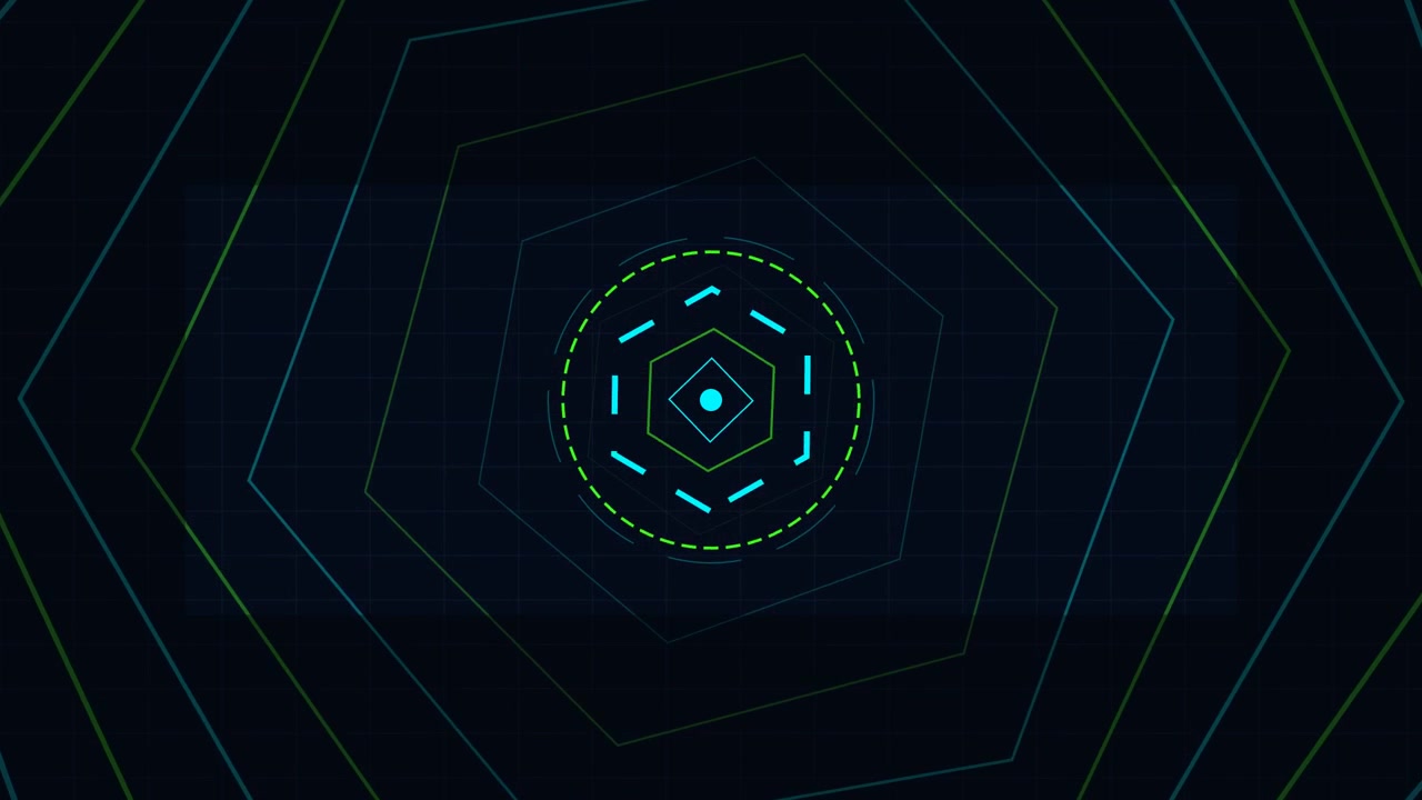 Abstract Digital Hexagon Tunnel Motion Graphics