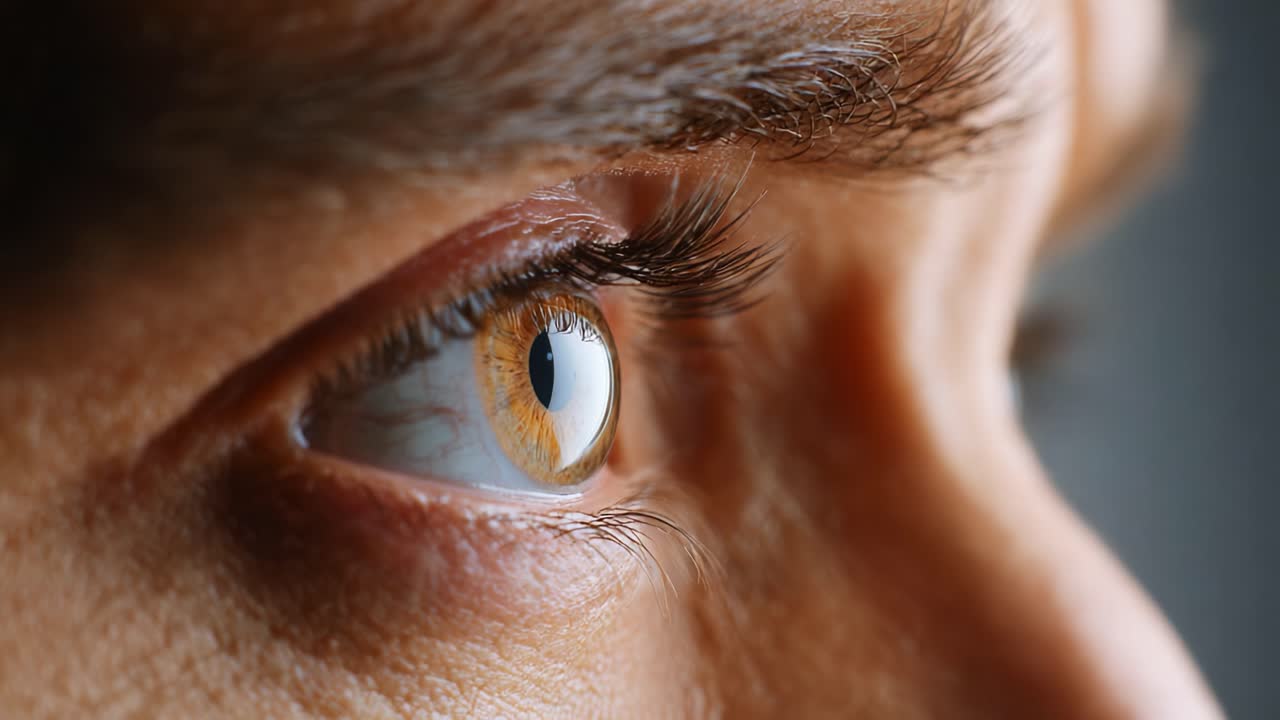 A Close-Up View of an Brown Eye Capturing Details in the Light, Emphasizing the Intricacies of the Iris and Eyelash, Portraying Human Emotion and Expression