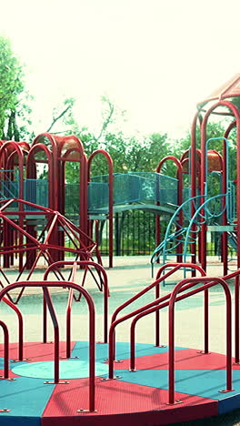 red and blue playground equipment