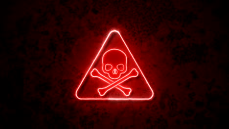 skull and cross bones neon lights animation