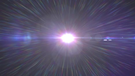 animación de puntos de luz en movimiento y estrellas sobre fondo negro