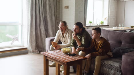 family in the living room