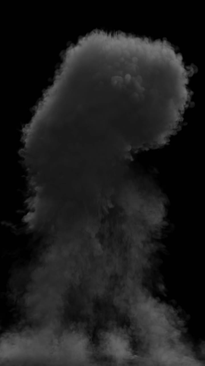 Vertical fire explosion with thick rising smoke plume. Intense action effect for social media stories, reels, and tiktok